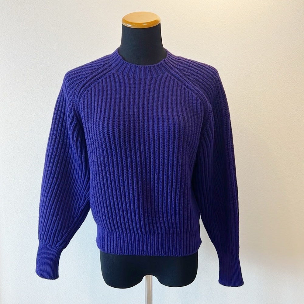 Maison Ullens Purple Ribbed Knit Sweater